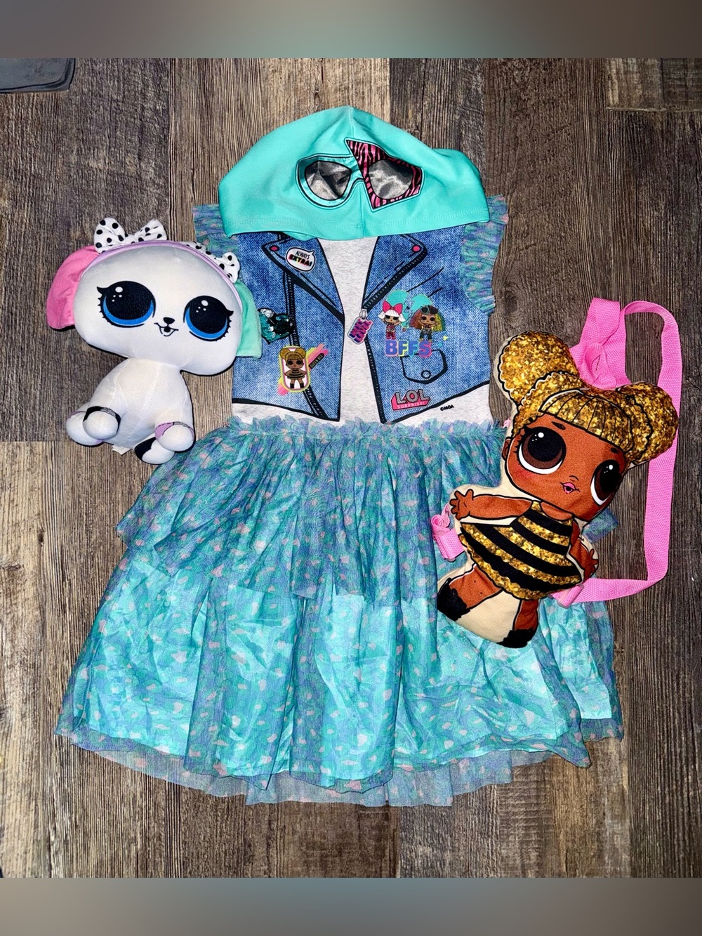 L.O.L. Surprise! Aqua Tulle Dress with Character Bag & Plush